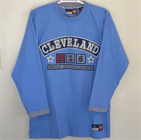 90's Vintage Cleveland 216 Embroidered Long Sleeve Shirt Men's LARGE