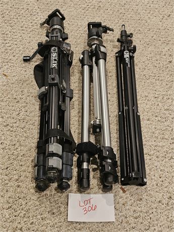 Mixed Tripod Lot- Size, Maker & Features May Vary