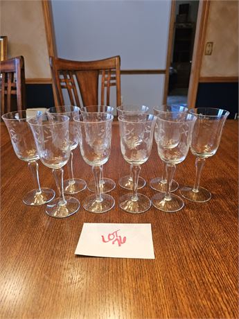 Princess Home Crystal "Heritage" Wine Glasses