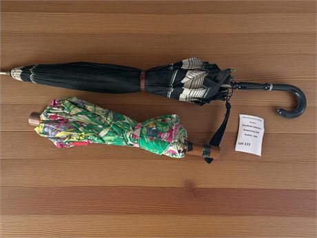 James Smith London Floral/Leafy Patterned Umbrella W/Wooden Handle
