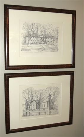 2 Prints: Williamsburg, VA Buildings