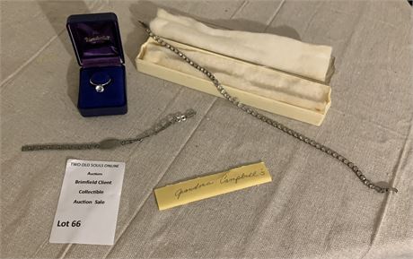 MCM Vanderbilt 1 Ct Sized Solitaire Cubic Zirconia Ring & Rhinestone Choker