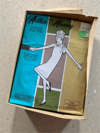 Arthur Murray Seamless Stretch Sheer Stockings In Off Black In Size 11 & Tall