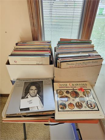 Large Lot of Mixed Record Albums : Holiday / Childrens / Neil Diamond & More