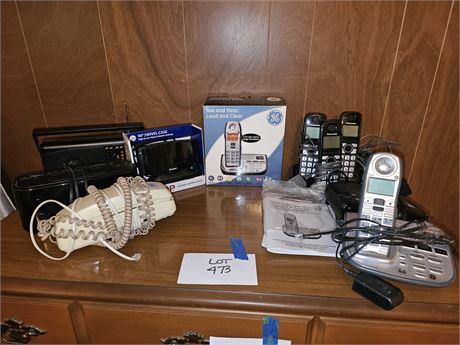 Mixed Electronic Lot:GE & Panasonic Cordless Phone Sets / GE Clock Radios & More
