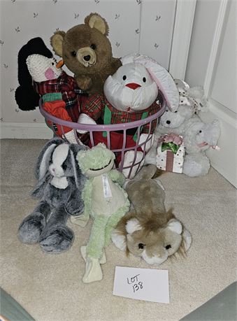 Mixed Plush Stuffed Animals-Bears, Holiday & More