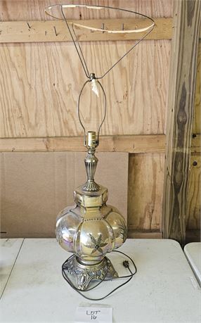 Vintage Carnival Iridescent Glass Table Lamp