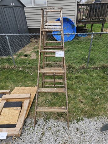 (2) Wood 5ft Step Ladders