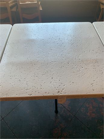 Plastic Terrazzo-style Square Dining Table 36 Inch