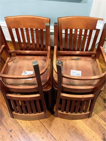 Slat-Back Wood Restaurant/Dining/Schoolhouse Chairs (Set of 4)