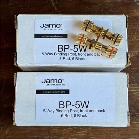 NEW - 2 Boxes JAMO Gold Plated 5-Way Binding Posts Speaker, Amp, Audio (24 pcs)