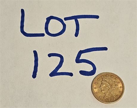 1904 90% Gold $2.50 Liberty Head Coin 2.7 dwt