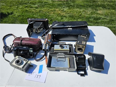 Mixed Vintage Camera Lot:Kodak Jr Auto-graphic/Brownie Model"D"/Revere & More