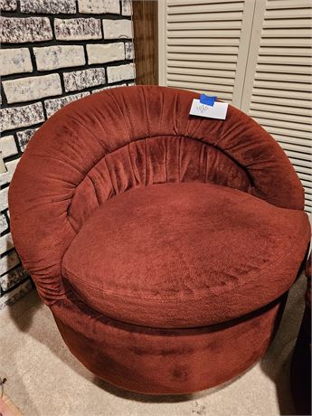 Burgundy Plush Schweiger Round Swivel Side Chair