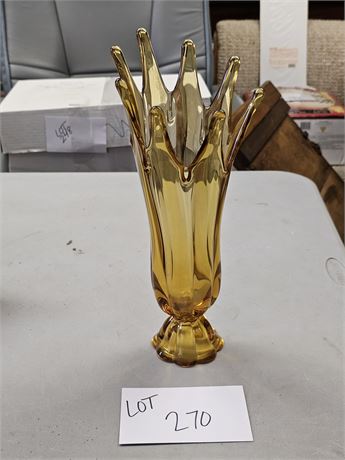 MCM Amber Art Glass Vase
