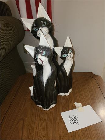 3 Piece Feline Figurine Set