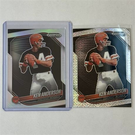 Ken Anderson 2025 Panini Prizm Black Mojo /25 & Silver Football Cards