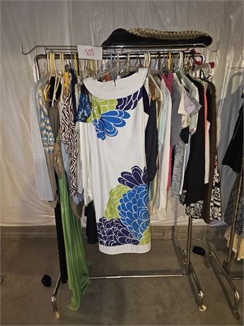Clothes Rack with All Season Ladies Clothes Size 4