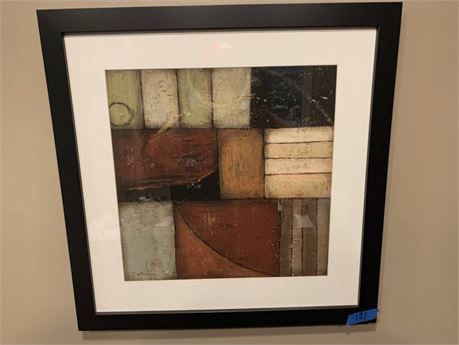 Signed DeRosier Bubbles Contemporary Abstract Squares Framed Artwork 47/950