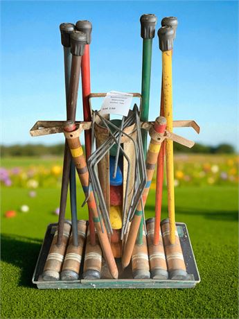 Vintage Wood Croquet Set