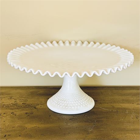 Fenton Milk Glass Pedestal Cake Stand