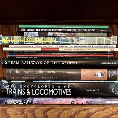 Various Train and Locomotive Books, Publications and Sports Books