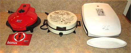 Kitchen Appliances: George Foreman Grill, Waffle Maker, XPress Ready, Set, Go