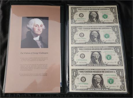 George Washington Photo, Uncut $1 Sheet