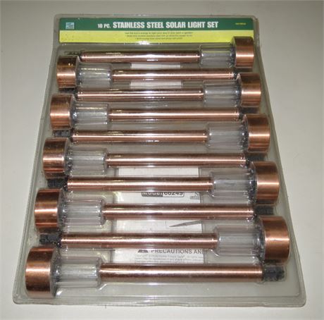 10 Pc Stainless Steel Solar Light Set