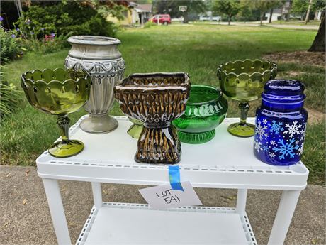 Vintage Mixed Brody Glass Vases / Compotes & More