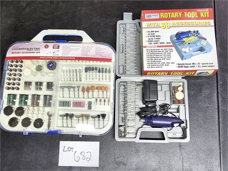 Chicago Electric Power Tools Rotary Accessory Kit & Chicago Rotary Tool Set