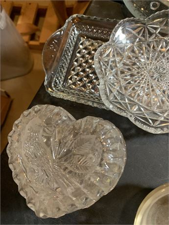 Glass and Crystal Dish - Bowl - Tray Lot