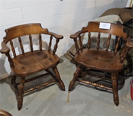 Vintage Wood Arm Chairs