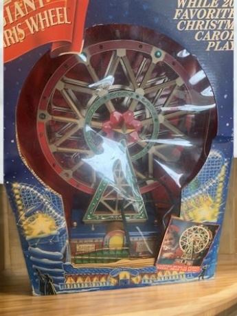 Vtg Mr. Christmas Giant Ferris Wheel Turns, Lights Up, Plays Music Original Box