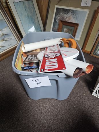 Tote Full Of Mixed Sports Memorabilia