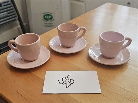 Vintage Pink Teacups & Saucers