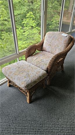 Wicker Chair & Ottoman