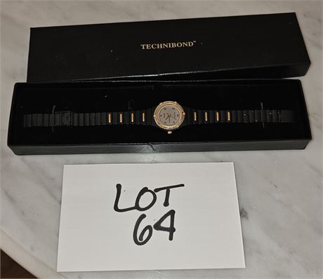 Gucci Ladies Black Metal Band Gray Face 8" Watch