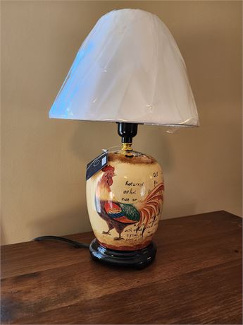 NWT~ Ceramic Lamp Rooster Decor Lamp