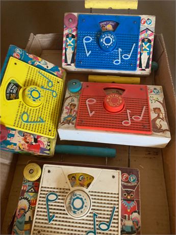 Fisher-Price TV Radio Music Boxes Baby Toy Lot of 4