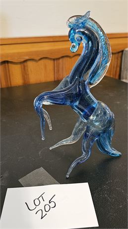 Murano Blue Glass Horse
