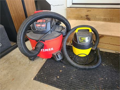 Craftsman 6 Gal Shop Vac & Stanley 1.5 Gal Shop Vac