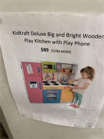 KidKraft Deluxe Big and Bright Wooden Play Kitchen with Play Phone