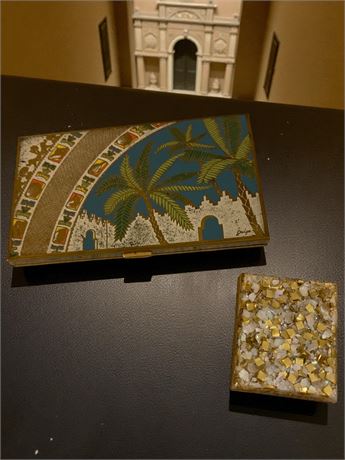 Volupté Egyptian-Style Cigarette Case & Confetti Compact 4 Photo Frame Holder