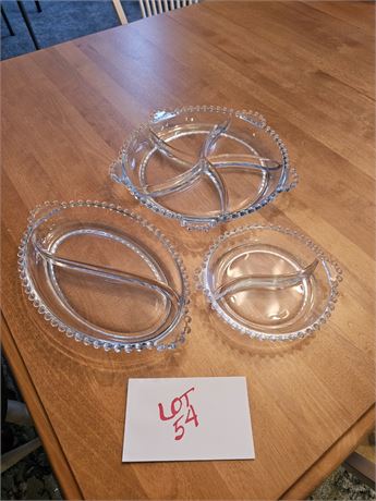 Imperial Glass Candlewick Servers Sizes Vary