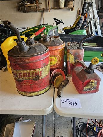 Mixed Gas Can Lot:5Gal Diesel/1-5Gal Gas Cans