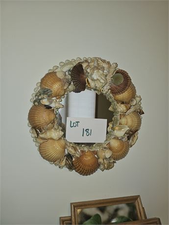 Vintage Shell Art Round Mirror