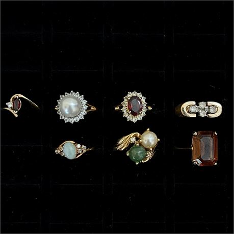 Collection of 14K-18K Gold Plated Rings