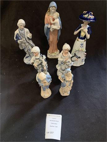 French Provincial and Mother Mary Figurine Lot