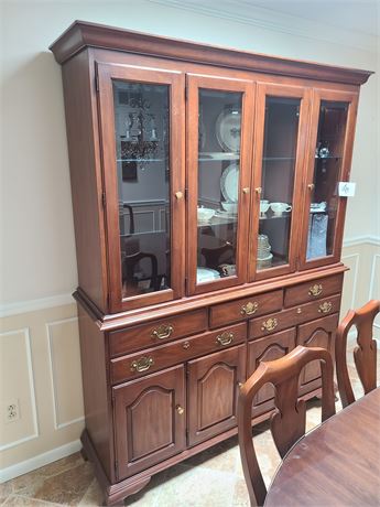 Virginia Galleries Wild Black Cherry 2 Piece Lighted China Cabinet